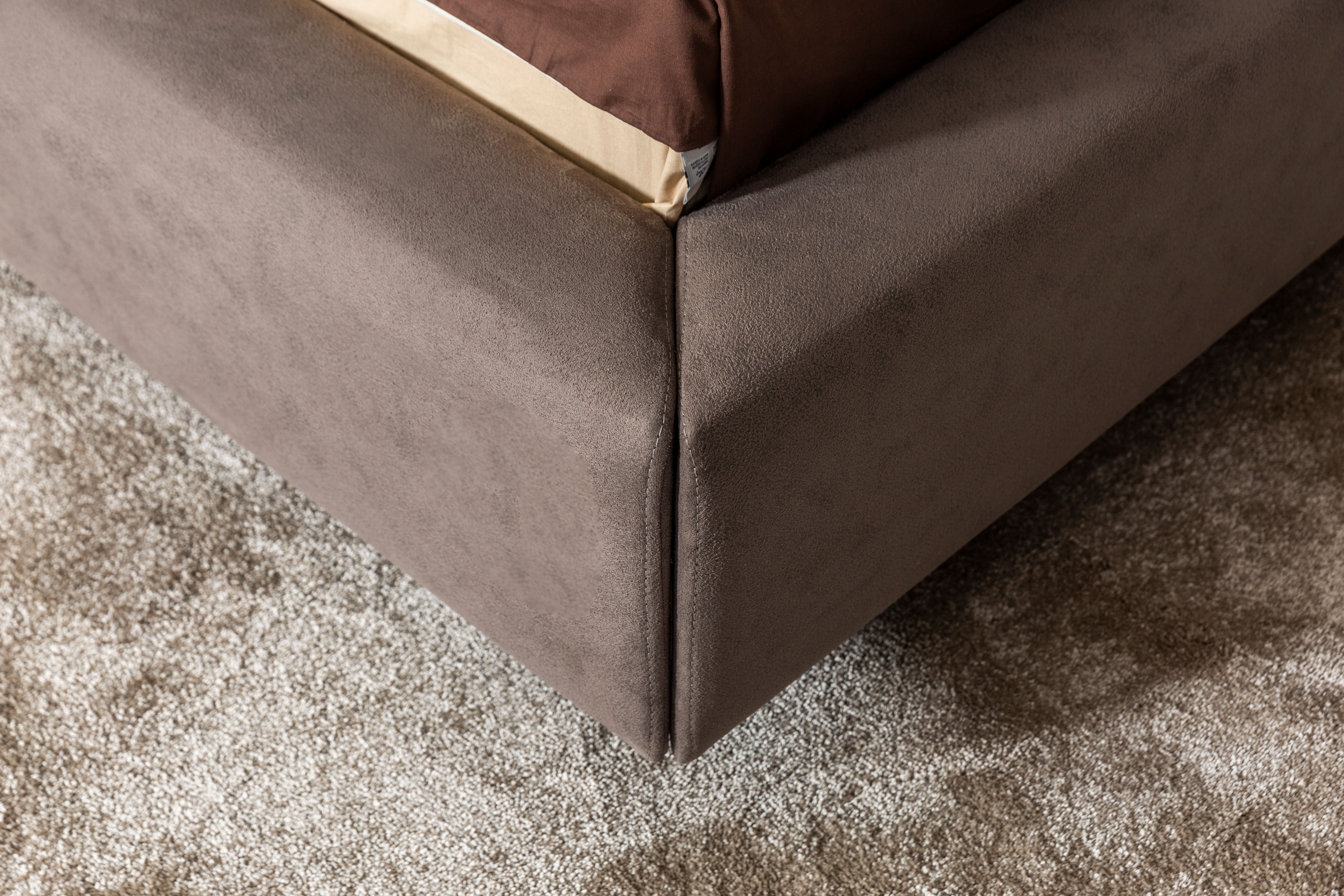 Тапицирано легло «Vitra» + табла с осветление - с място за съхранение, повдигащ механизъм