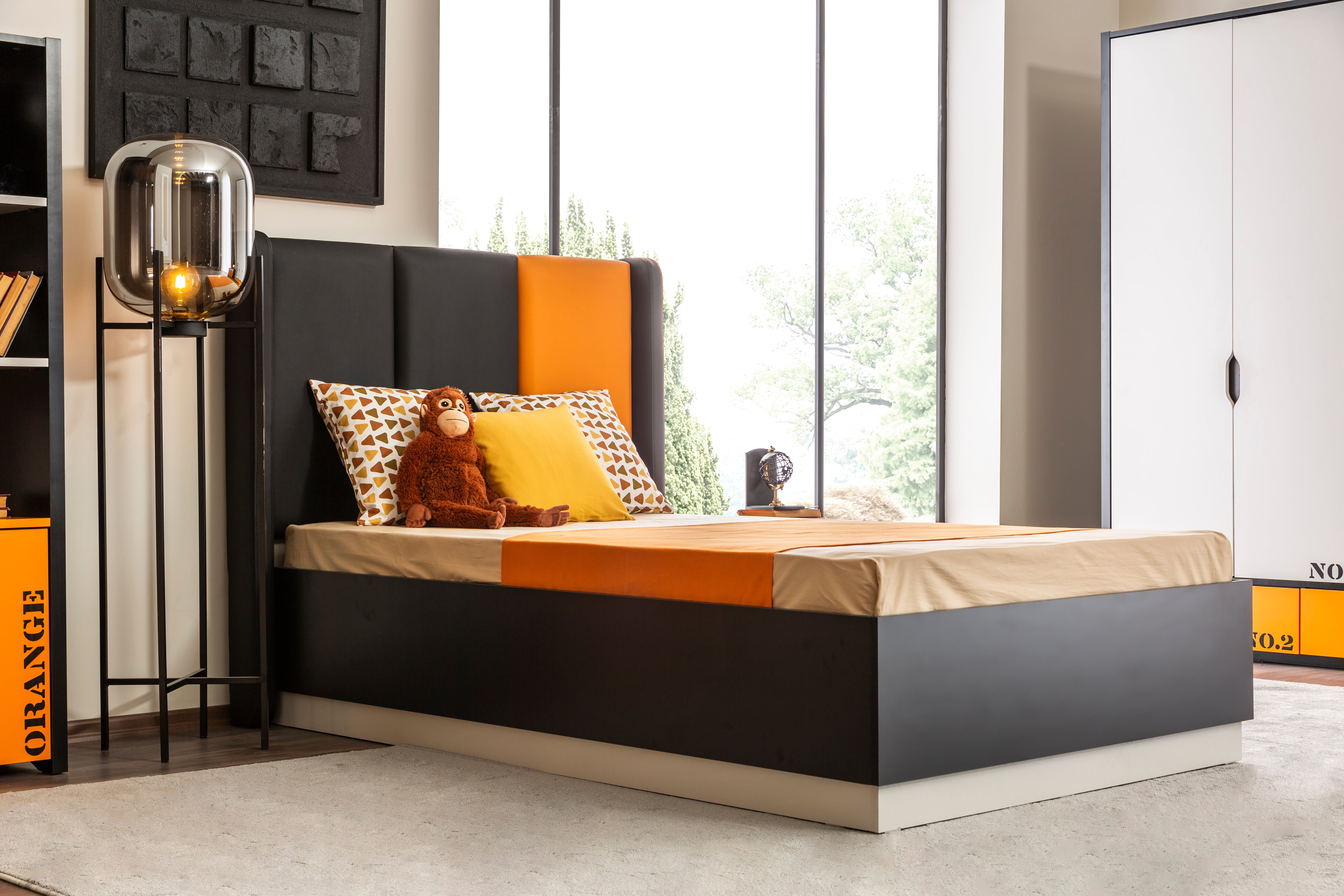 Тапицирано легло «Belen» с място за съхранение, повдигащ механизъм