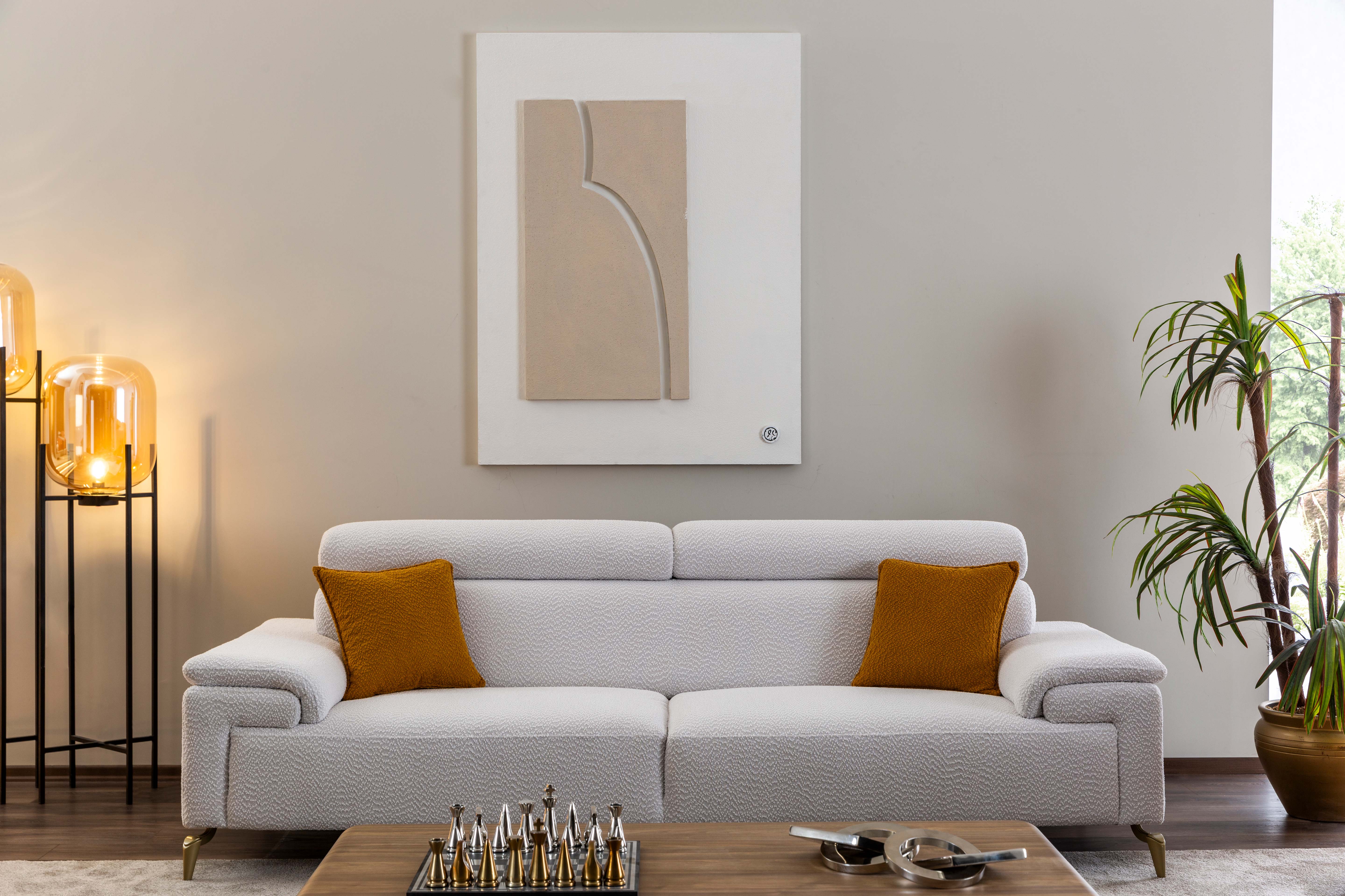 Tриместен диван «Loren» + 2 декоративни възглавници, ширина 250см