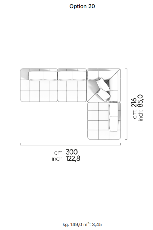 25 готови конфигурации на модулен разтегателен диван «Panamera Comfort»