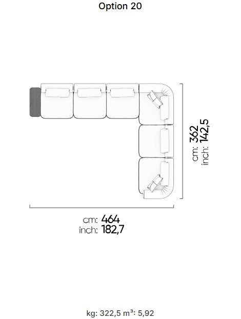 26 готови конфигурации на модулен диван «Kyoto»