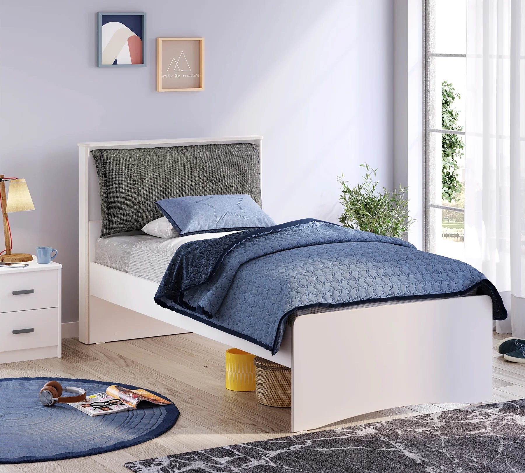 Възглавница «Anthracite-Grey» - двулицева, за табла, размер 100x200см