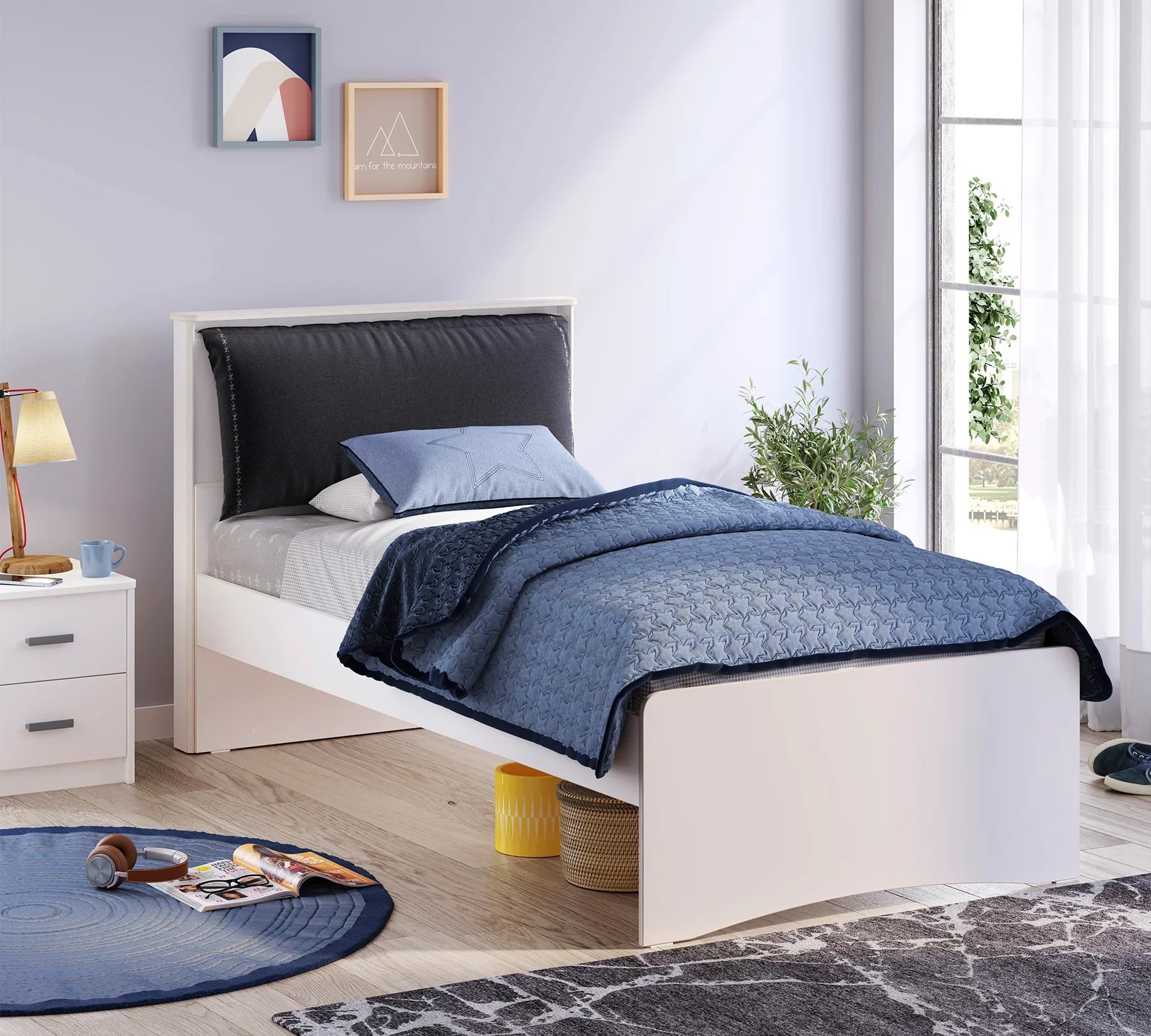 Възглавница «Anthracite-Grey» - двулицева, за табла, размер 100x200см