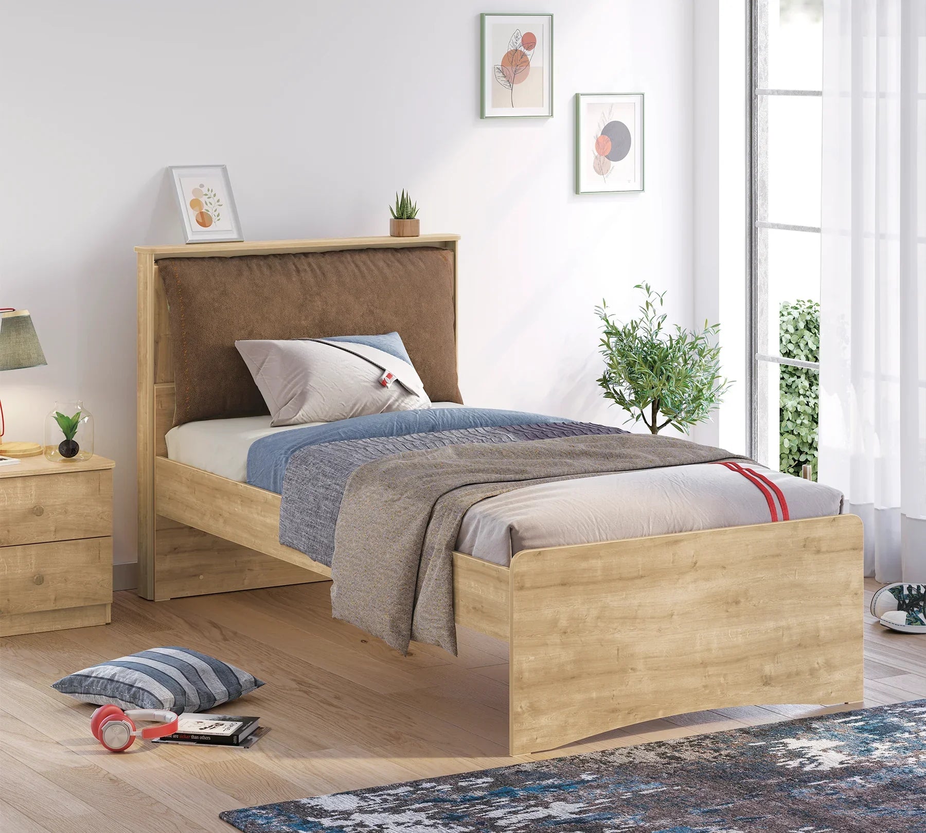 Възглавница «Green-Brown» - двулицева, за табла, размер 120x200см