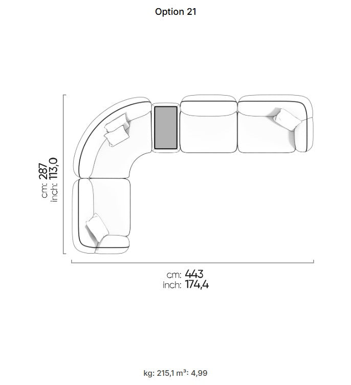 30 готови конфигурации на модулен диван «Icona» + конзолна масичка, лежанка