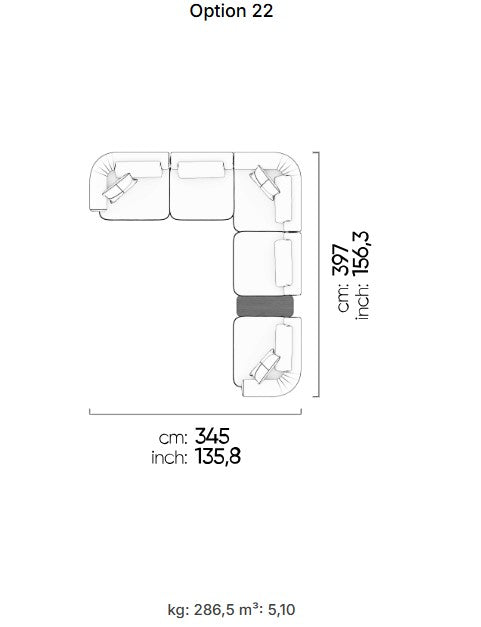 26 готови конфигурации на модулен диван «Kyoto»