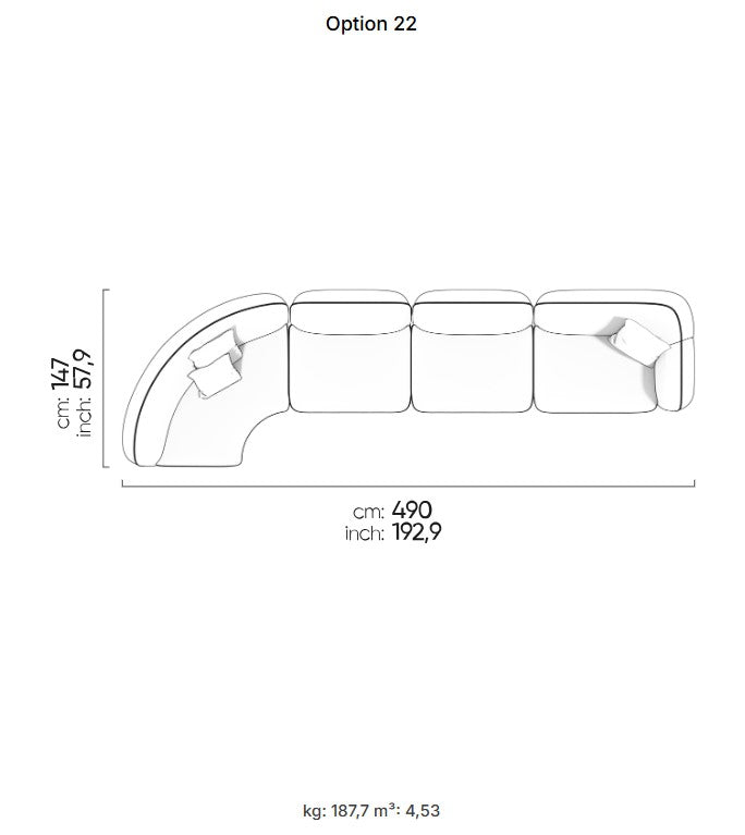30 готови конфигурации на модулен диван «Icona» + конзолна масичка, лежанка