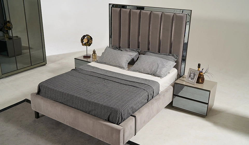 Тапицирано легло «Oylat» с осветление