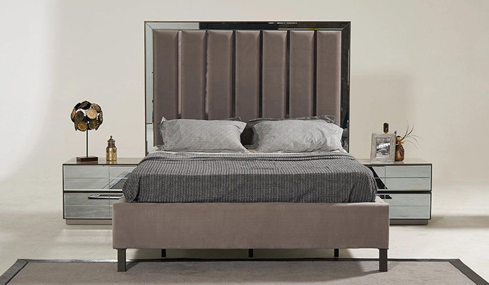 Тапицирано легло «Oylat» с осветление