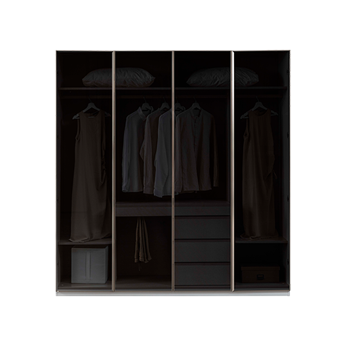 Модулен гардероб «Noble» - 4 модула, с осветление, стъклени, ПДЧ врати