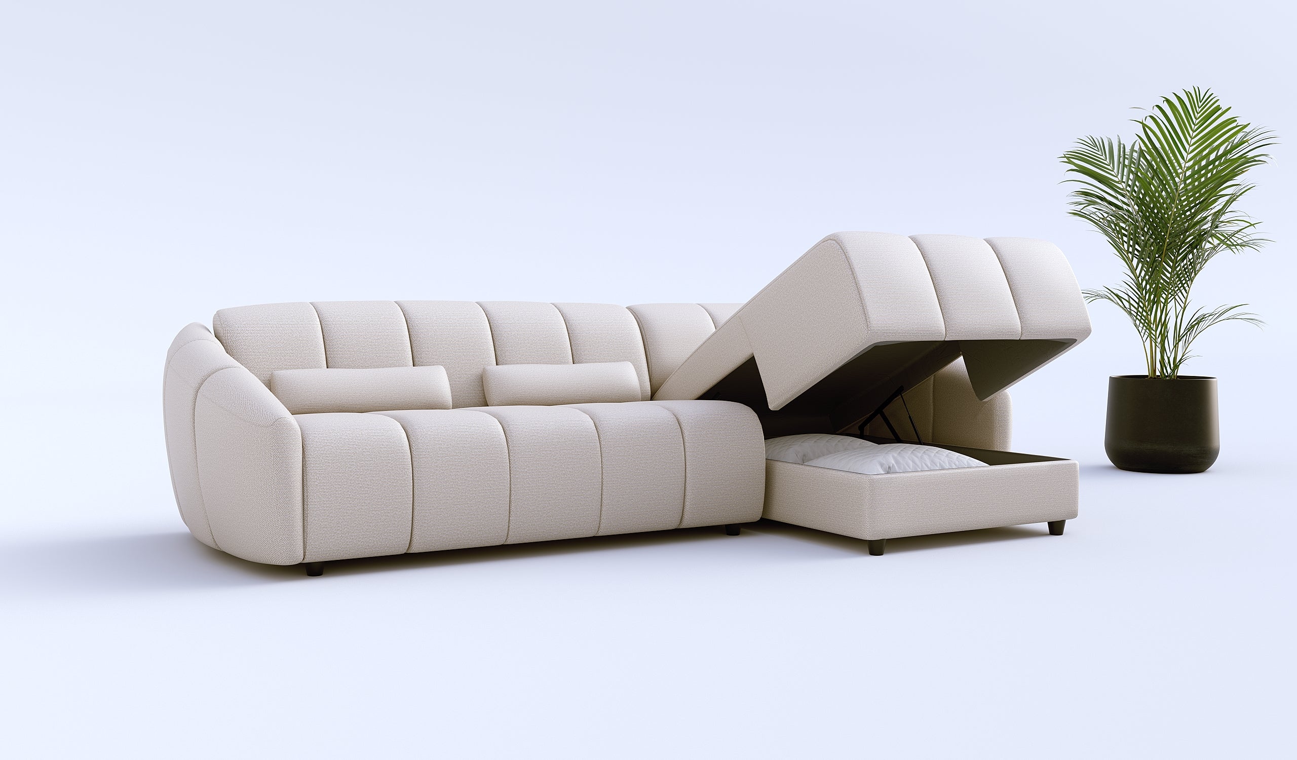 Ъглов разтегателен диван - легло «Melody» + три декоративни възглавници, ширина 315см