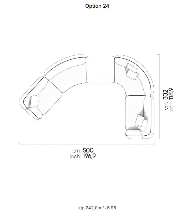 30 готови конфигурации на модулен диван «Icona» + конзолна масичка, лежанка