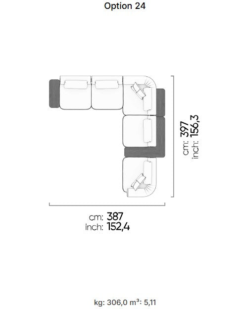 26 готови конфигурации на модулен диван «Kyoto»