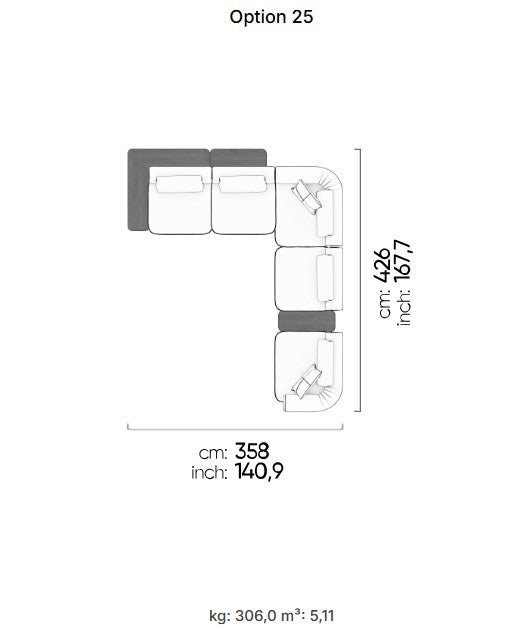 26 готови конфигурации на модулен диван «Kyoto»