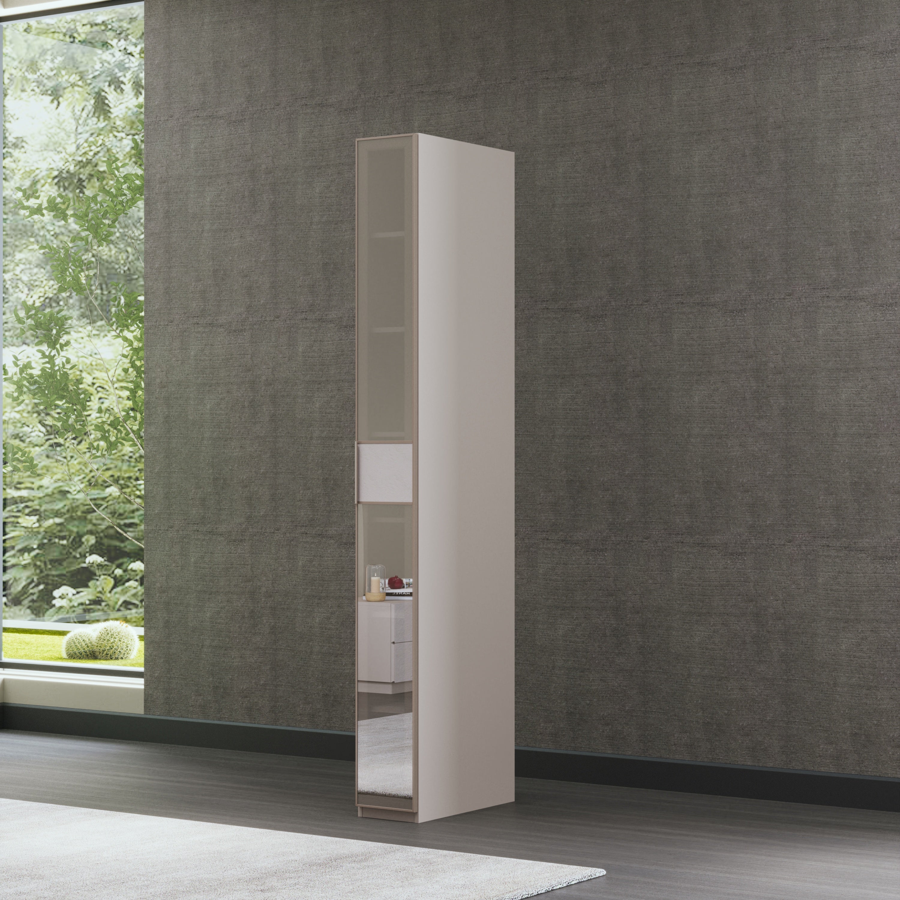 Модулен гардероб «Kasmir» - 5 модула, с осветление, стъклени врати