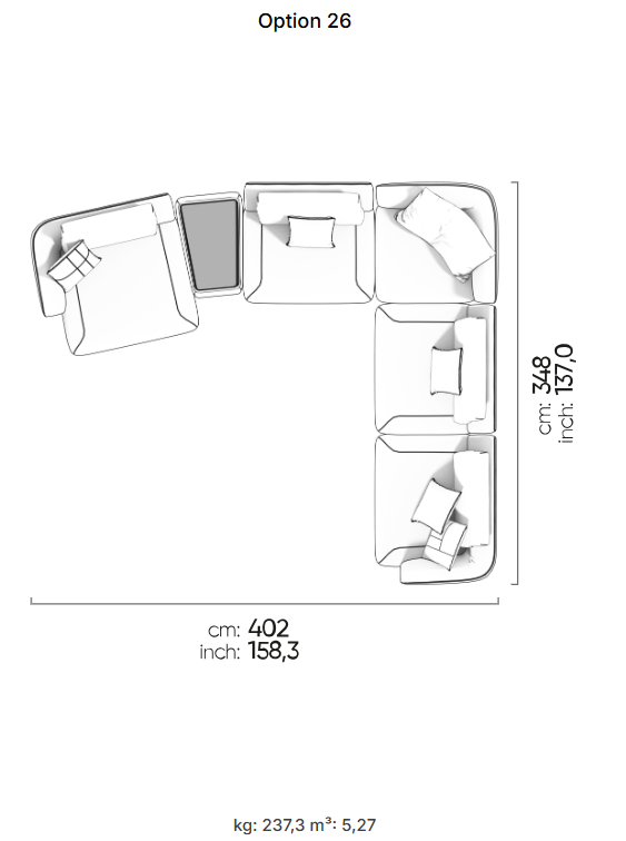 33 готови конфигурации на модулен диван «Lugano»
