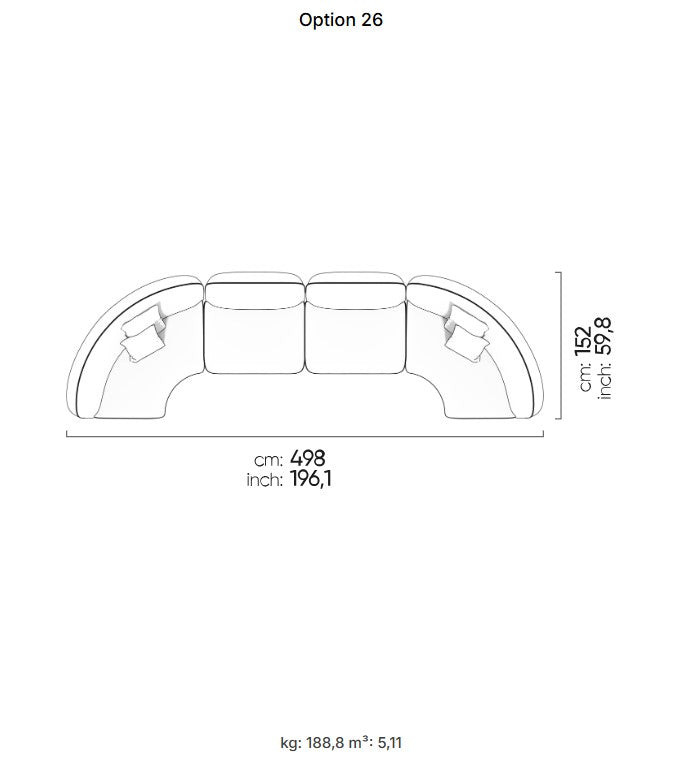 30 готови конфигурации на модулен диван «Icona» + конзолна масичка, лежанка
