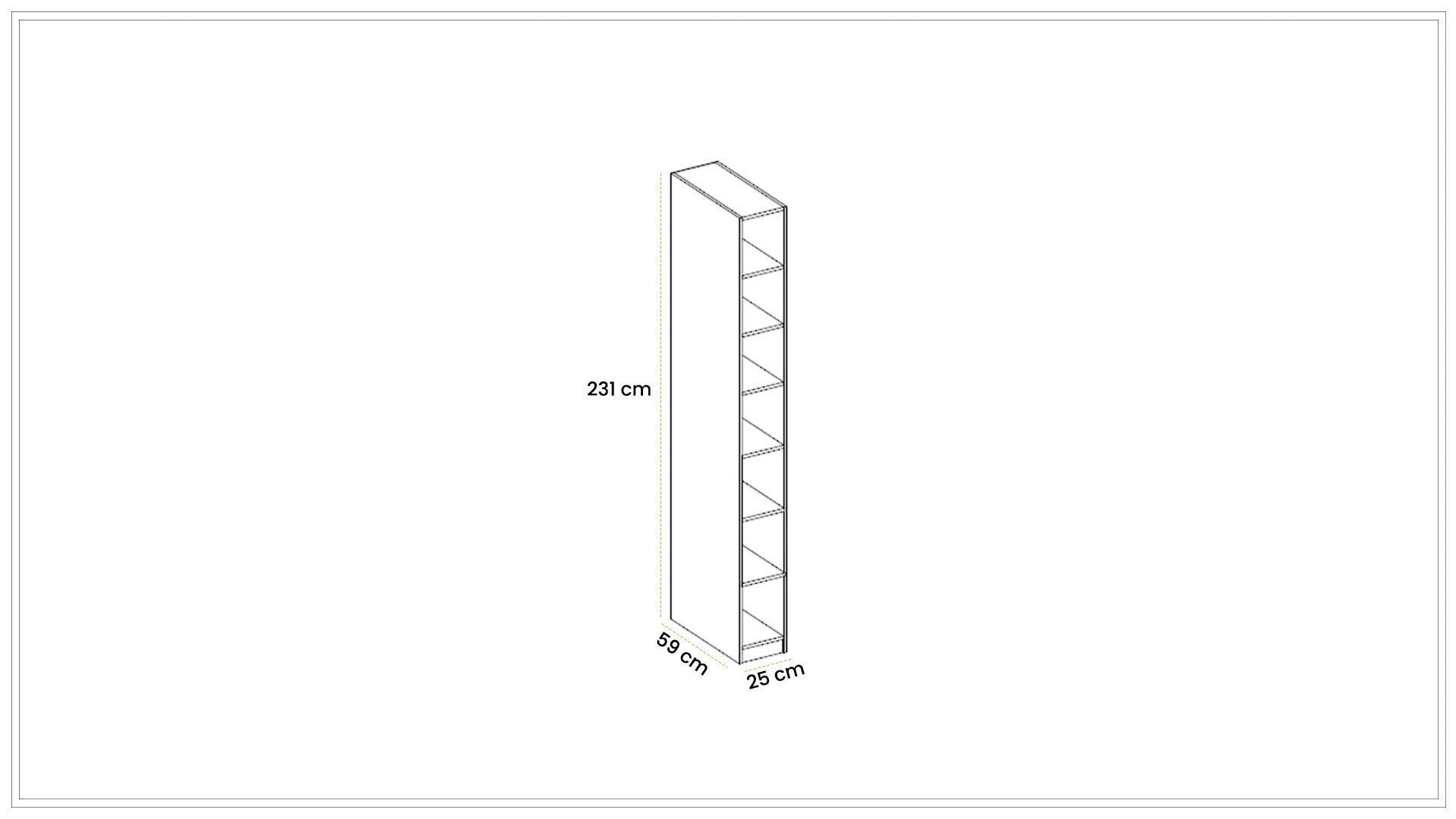 Модулен гардероб «Oylat» - 5 модула, с осветление, стъклени врати