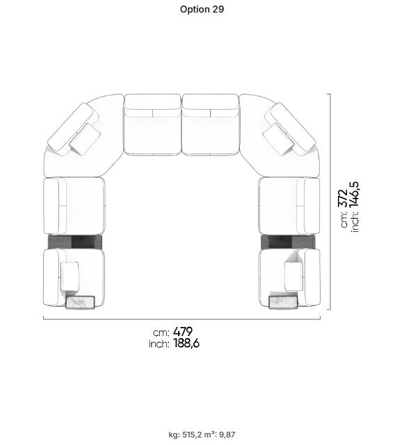 30 готови конфигурации на модулен разтегателен диван «Da Vinci»