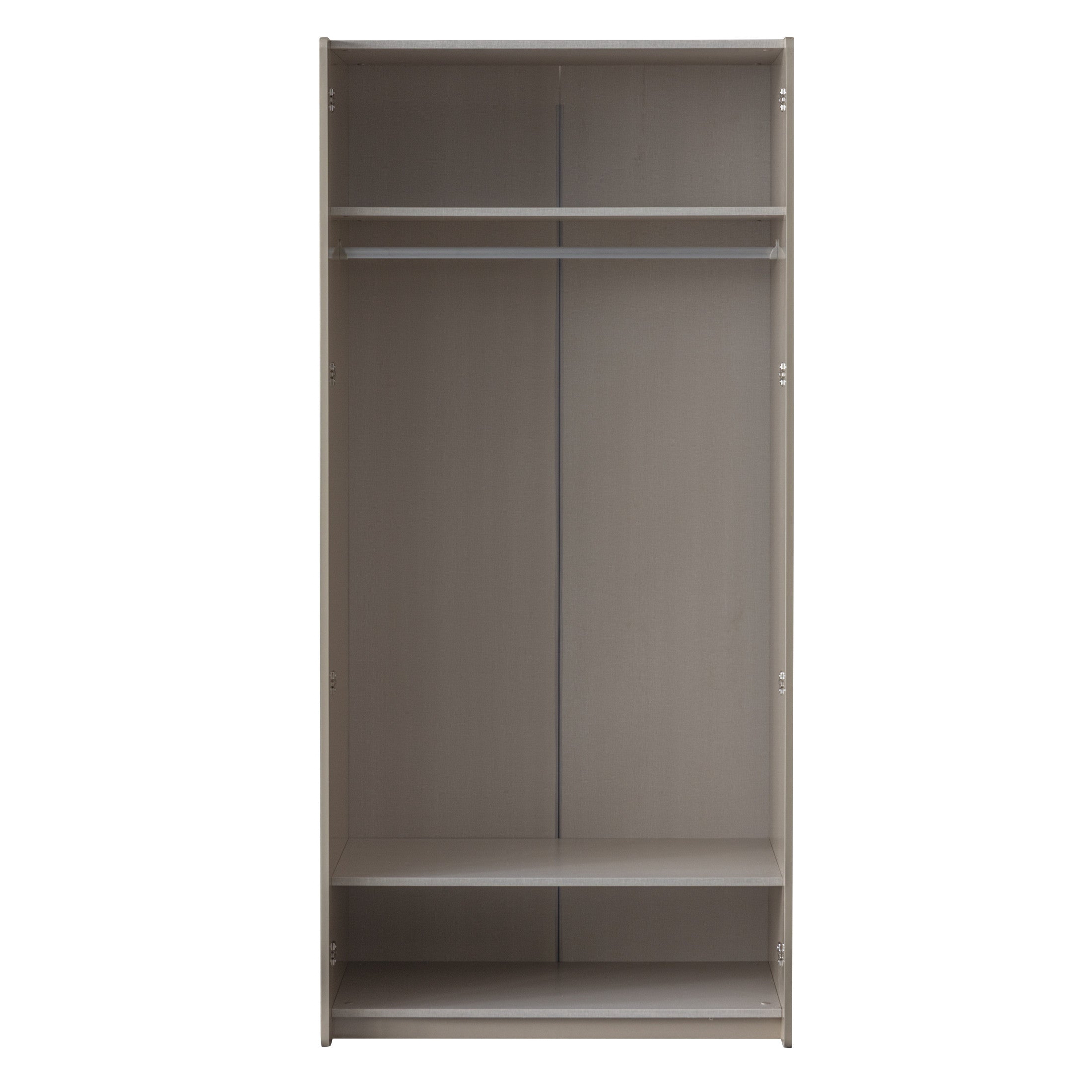 Двукрилен гардероб «Japandi» - стъклени врати, рафтове, ширина 104см