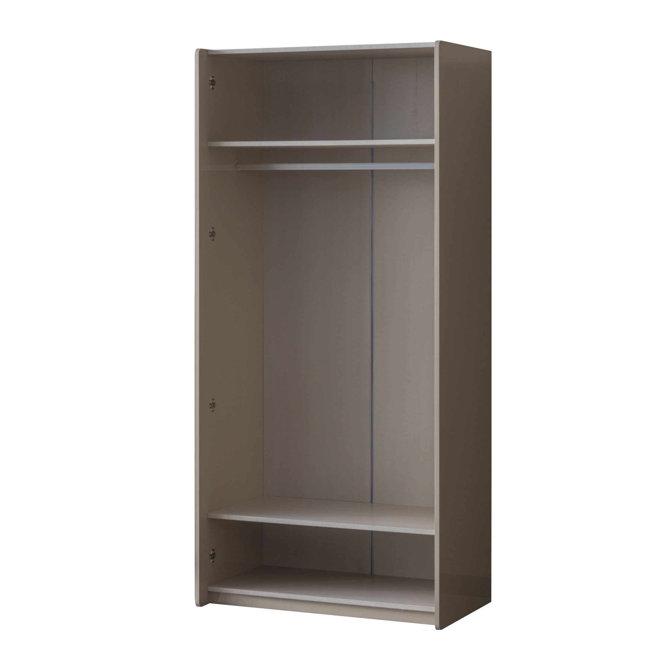 Двукрилен гардероб «Japandi» - стъклени врати, рафтове, ширина 104см