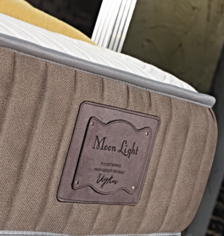 Тапицирано легло «Moonlight» + Матрак и табла - с място за съхранение, повдигащ механизъм, система за безшумно затваряне