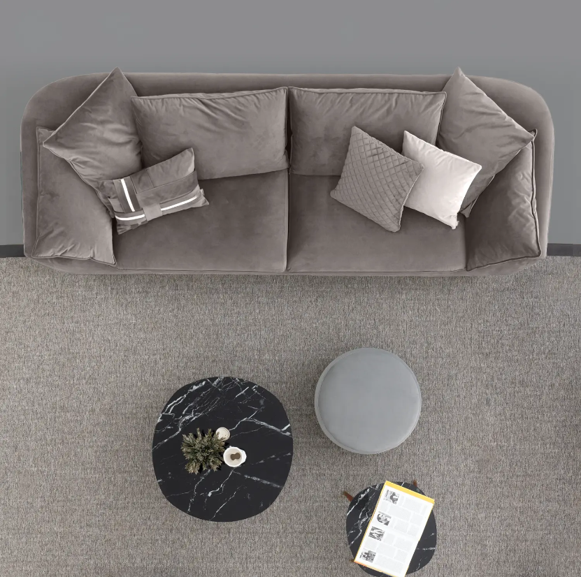 Триместен диван «Bugatti Evo Air» + 3 декоративни възглавници, ширина 255см