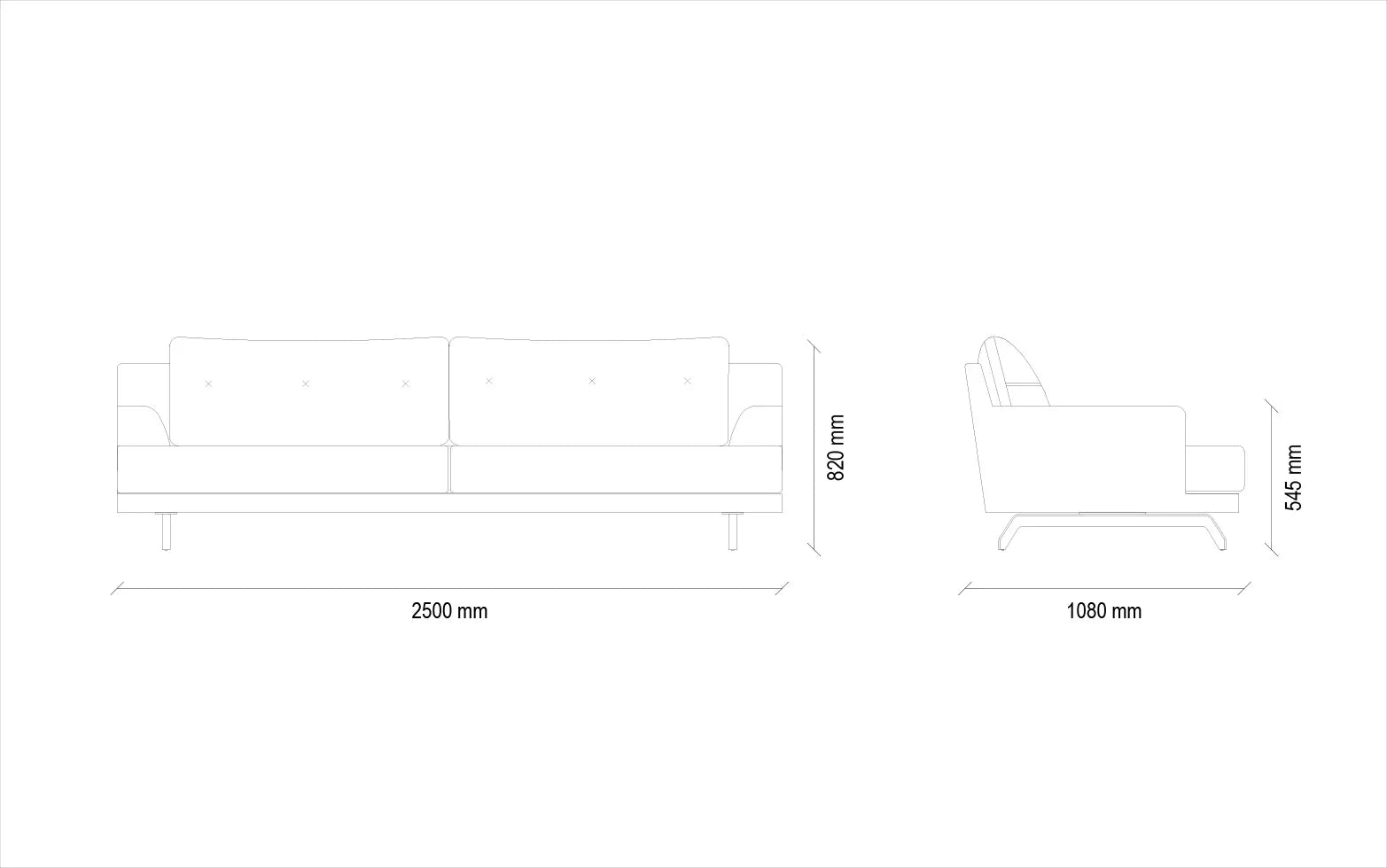Триместен диван «Milan» + декоративни възглавници, ширина 250см