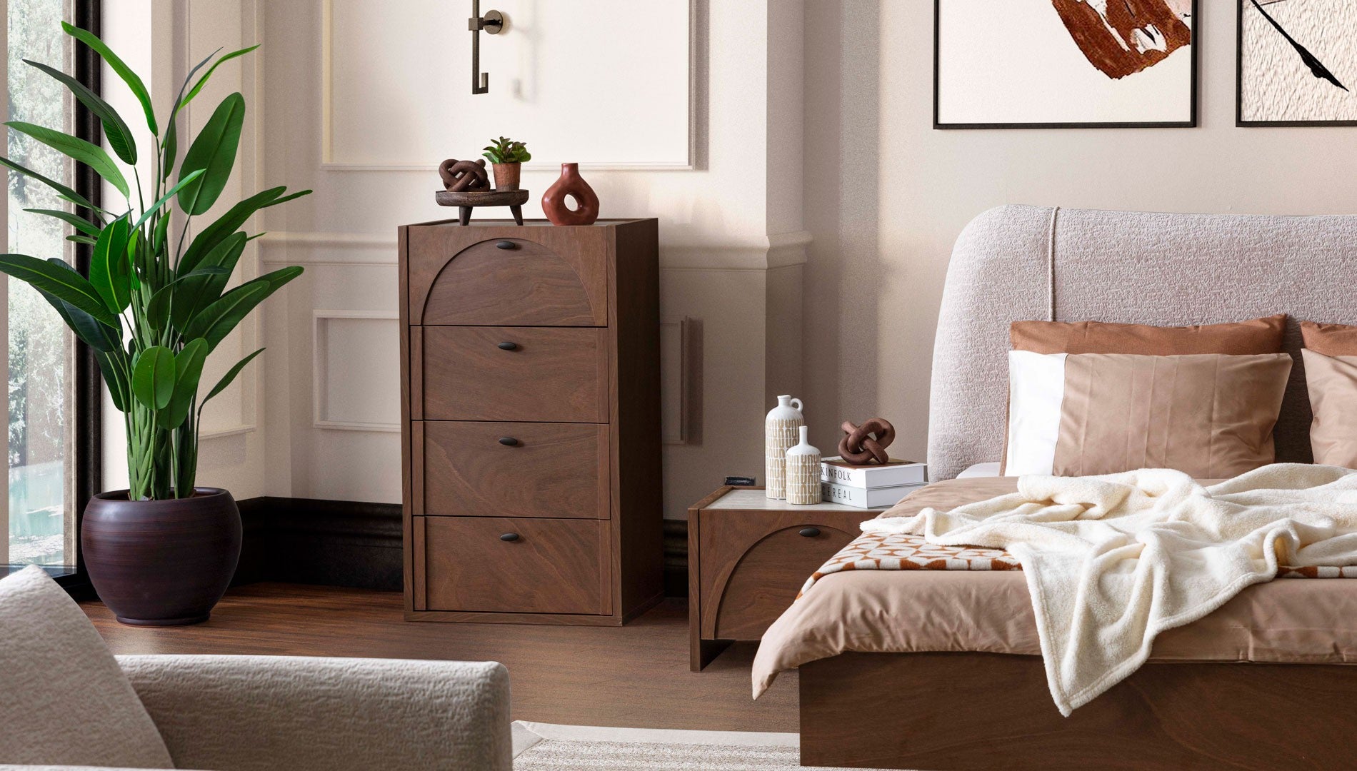 Скрин «Malaga» с четири чекмеджета, размер 60х105х45см