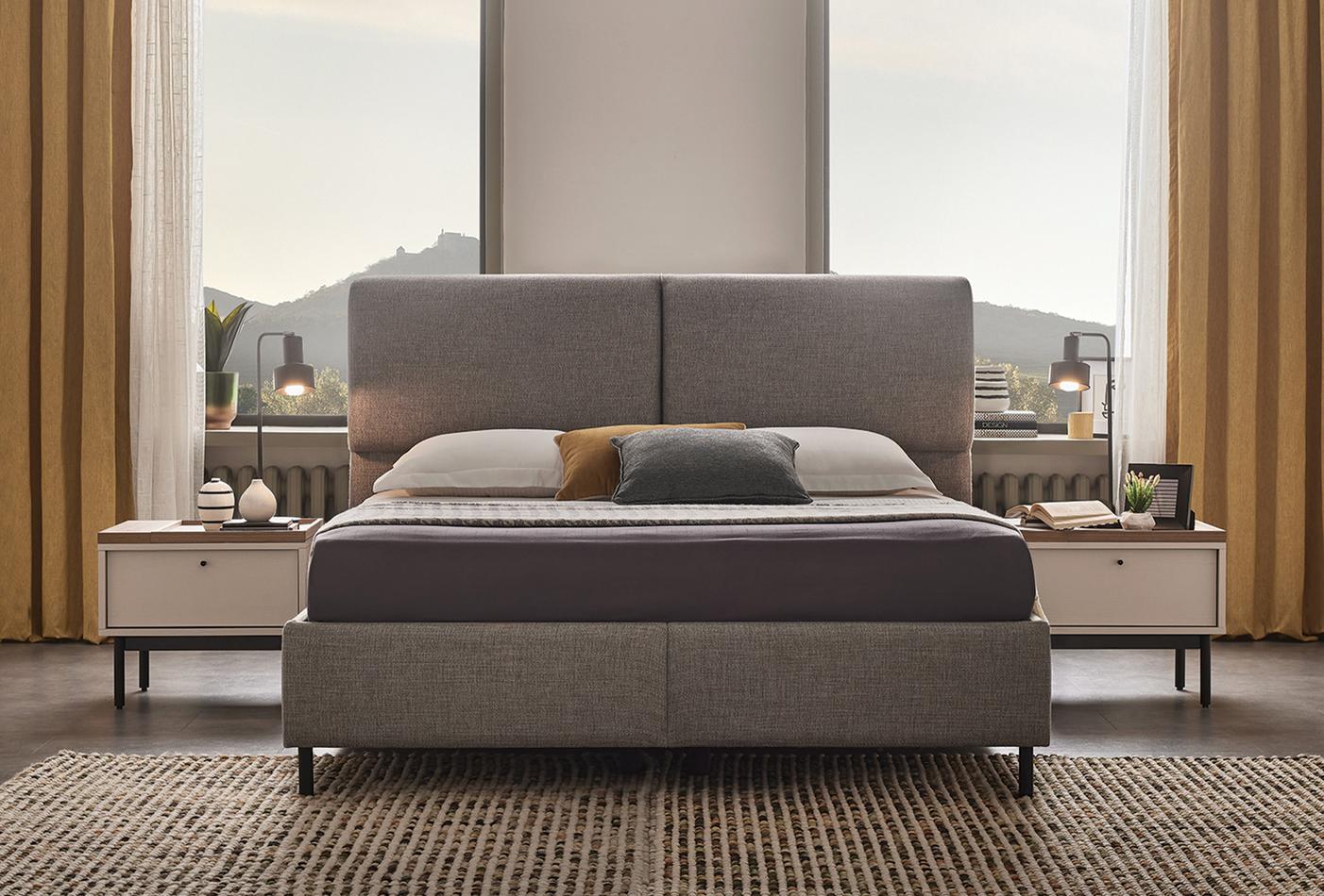 Тапицирано легло «Loreto» + табла - с място за съхранение, повдигащ механизъм, система за безшумно затваряне