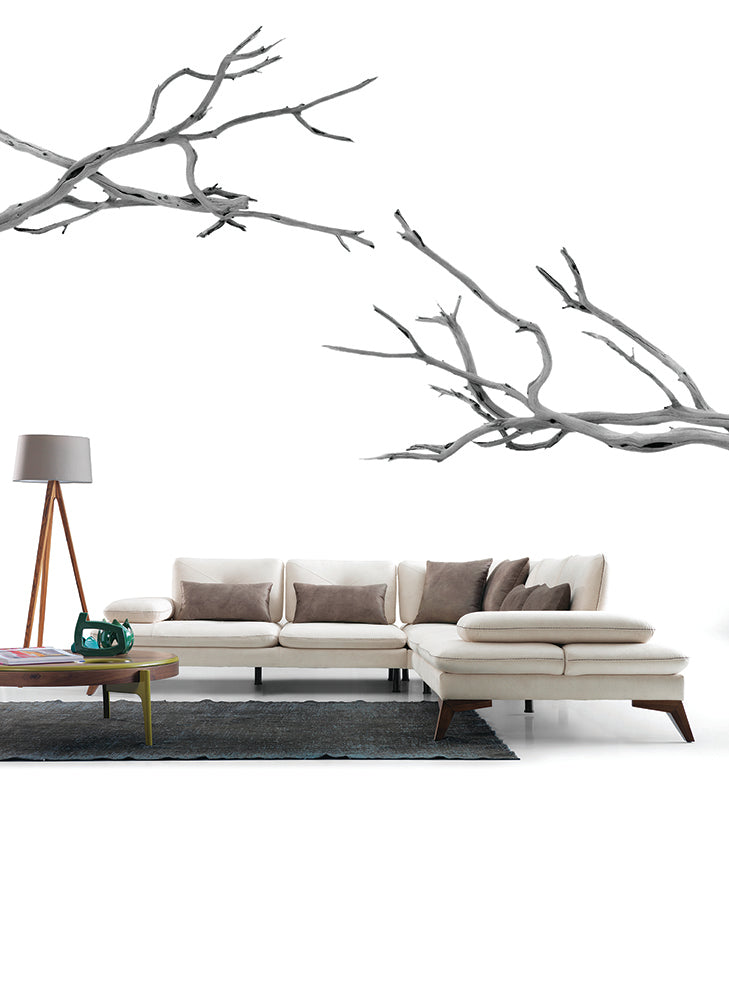 Ъглов разтегателен диван «Quatro Corner» + шест декоративни възглавници, подвижни подлакътници, ширина 290см