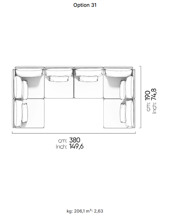 53 готови конфигурации на модулен диван «Fox»