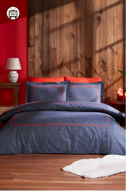 Двоен спален комплект «Endless Love» - 6 части, памучен сатен