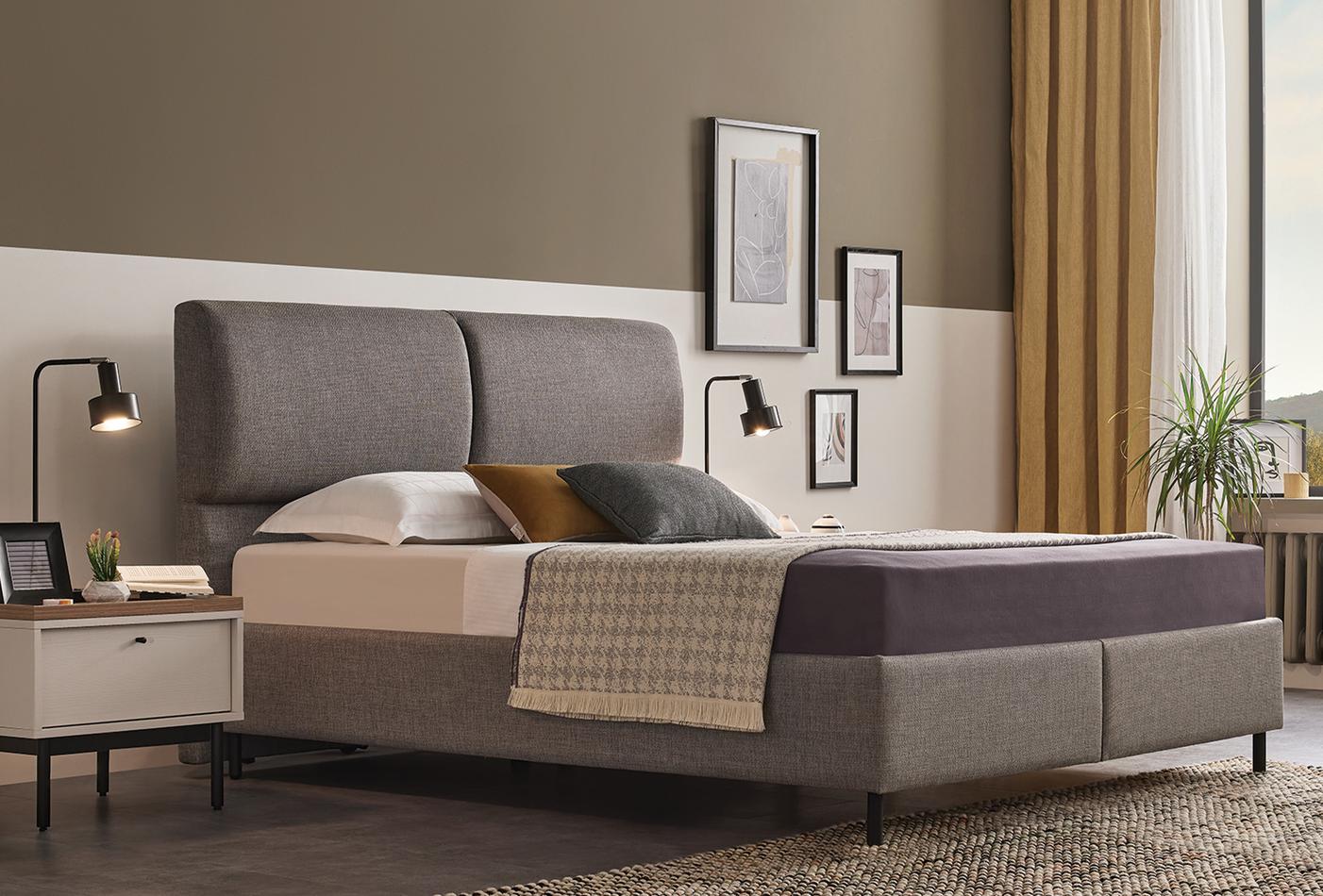 Тапицирано легло «Loreto» + табла - с място за съхранение, повдигащ механизъм, система за безшумно затваряне