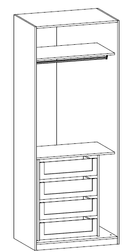 Модулен гардероб «Geralt» - 3 модула,