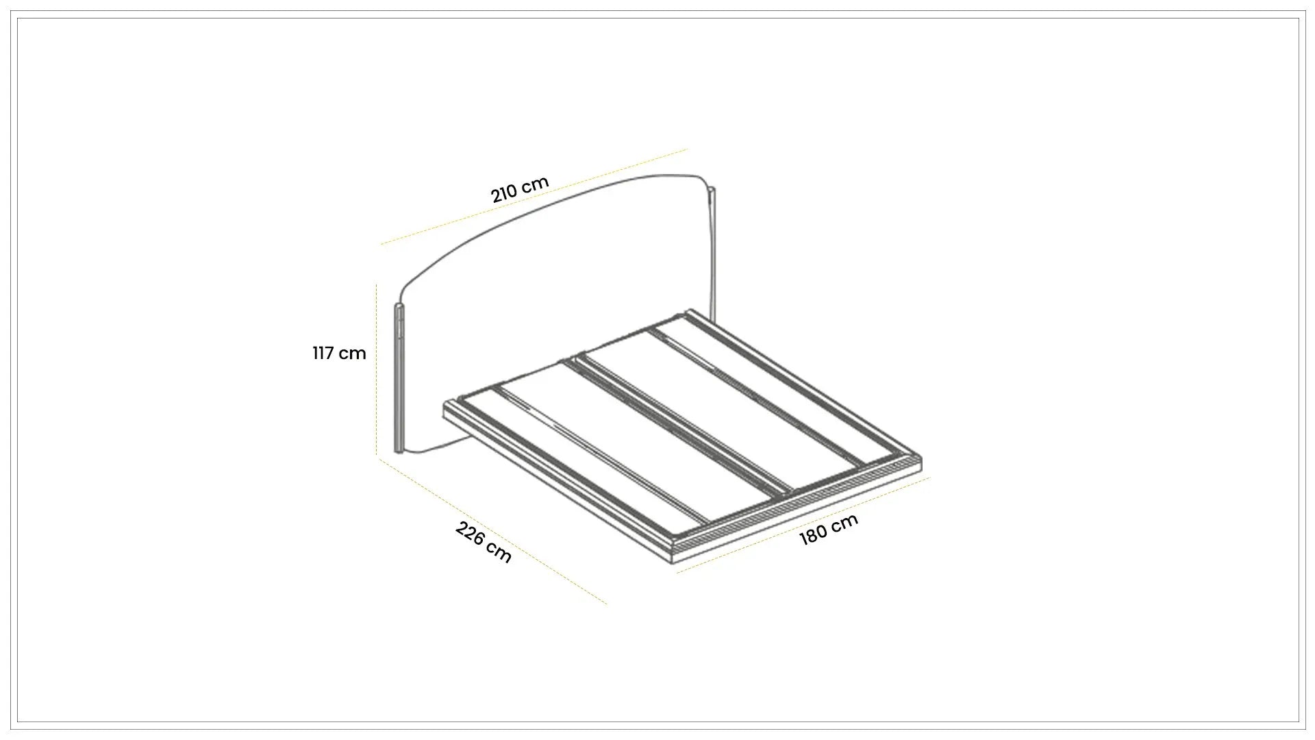 Тапицирано легло с осветление «Kasmir» с място за съхранение, повдигащ механизъм