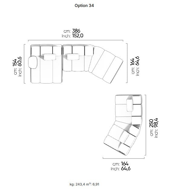 50 готови конфигурации на модулен разтегателен диван «Orion»