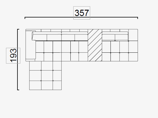 Ъглов разтегателен диван «Panamera Comfort» - Опция 35, с конзолна масичка, ширина 357см