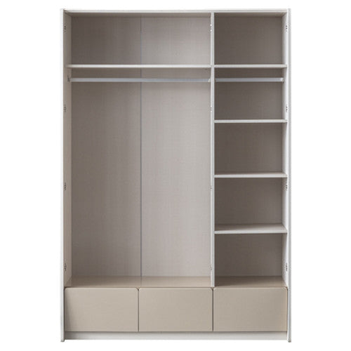 Трикрилен гардероб «Japandi» + чекмеджета, ширина 154см