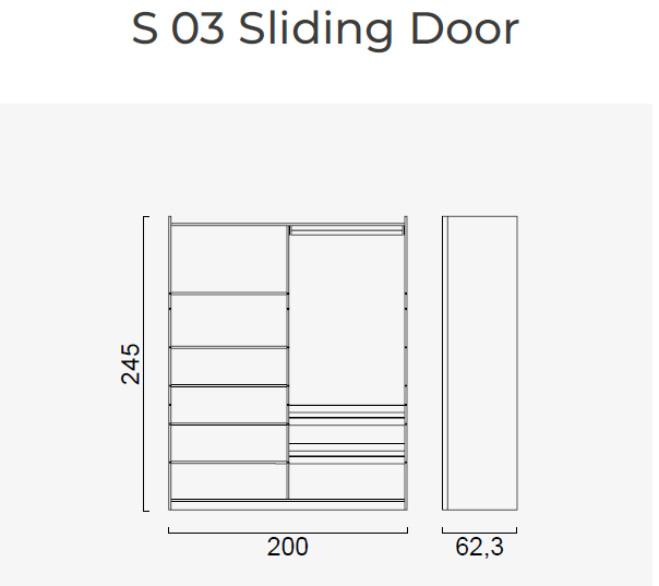 4 конфигурирани модула за гардероб «Alfa» с плъзгащи врати