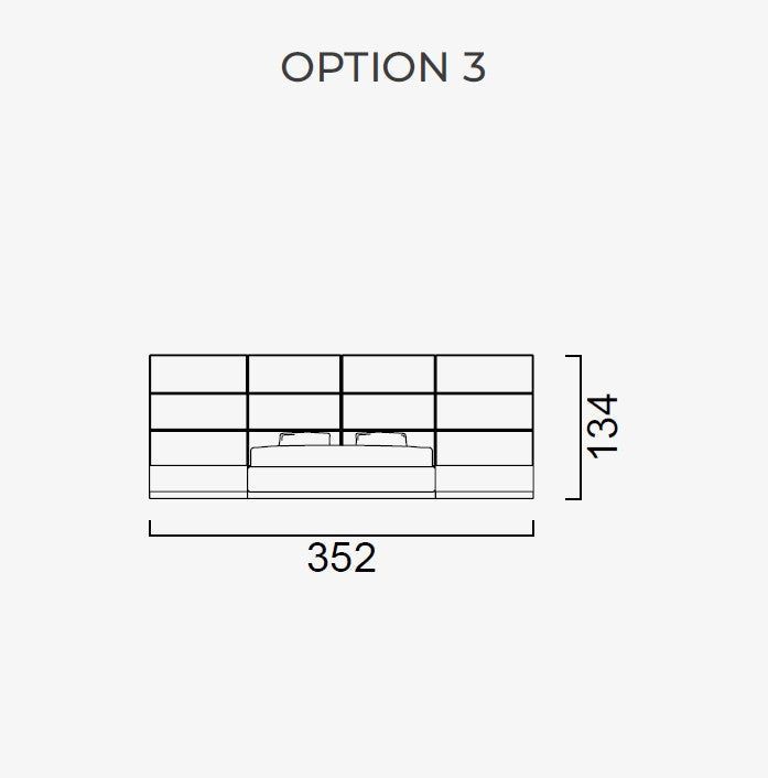 Тапицирано легло «Atlanta» + модулна табла - с място за съхранение, повдигащ механизъм