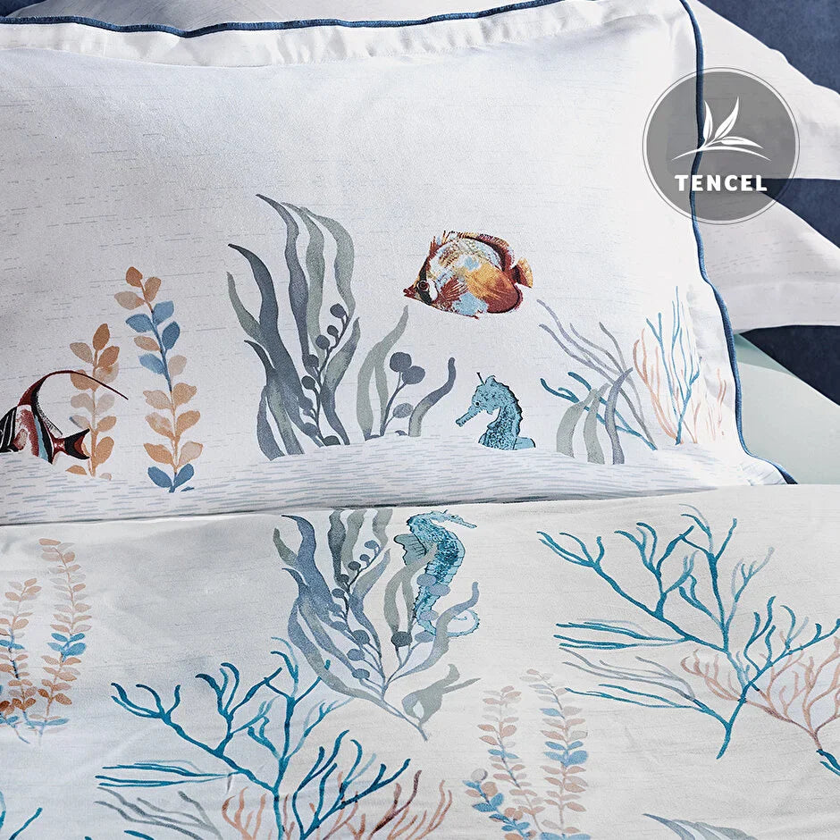 Двоен спален комплект «Etro» - 4 части, памук, тенсел