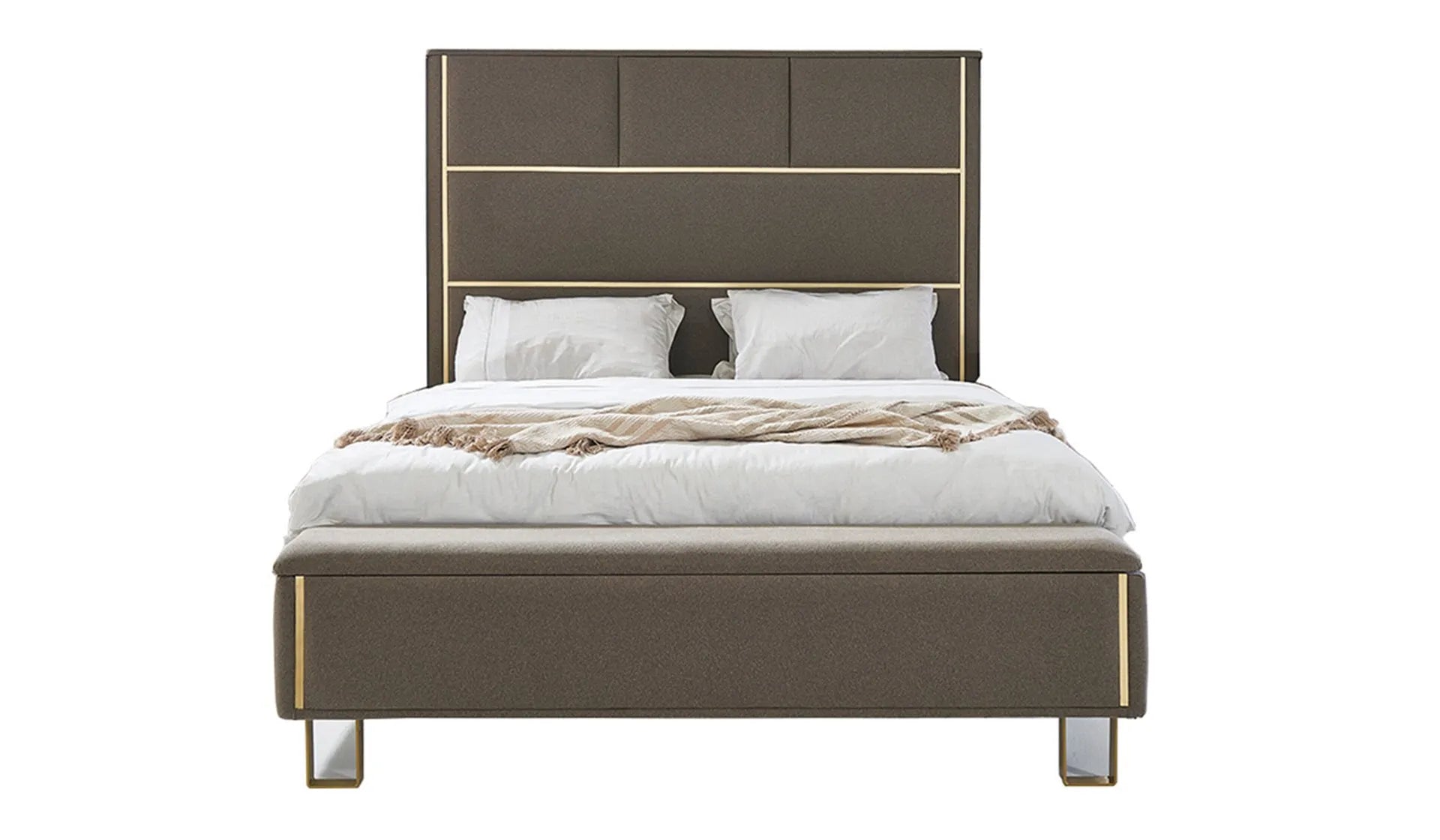 Тапицирано легло «Kapadokya» + табла с осветление - с място за съхранение, повдигащ механизъм