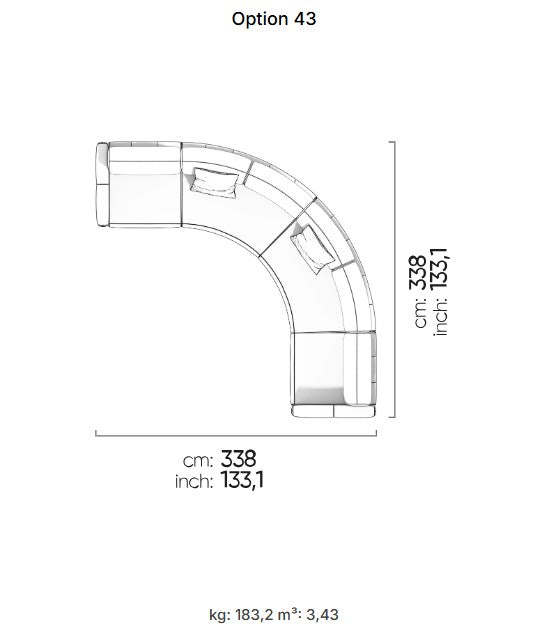 96 готови конфигурации на модулен разтегателен диван «Le Mans Comfort»