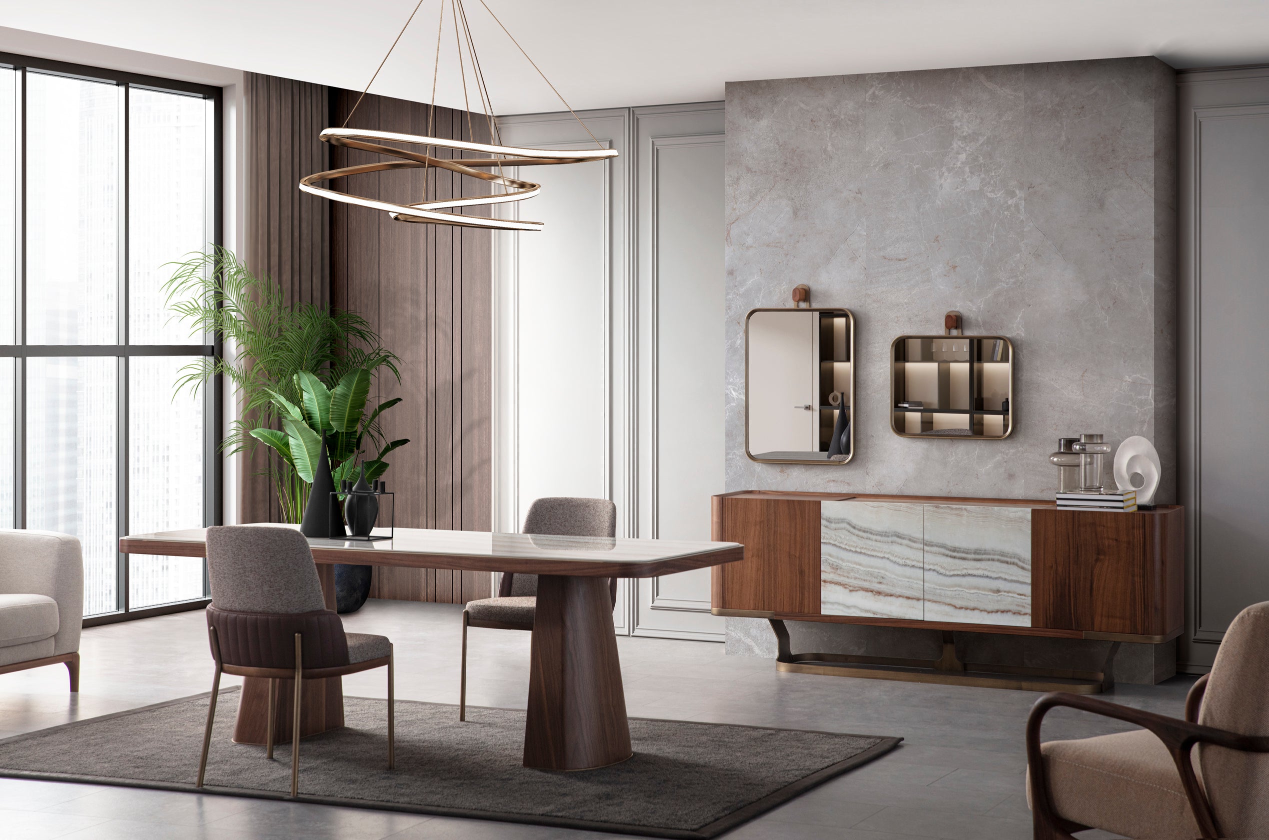 Бюфет «Aqua» с естествен фурнир, размер 210х81х48см