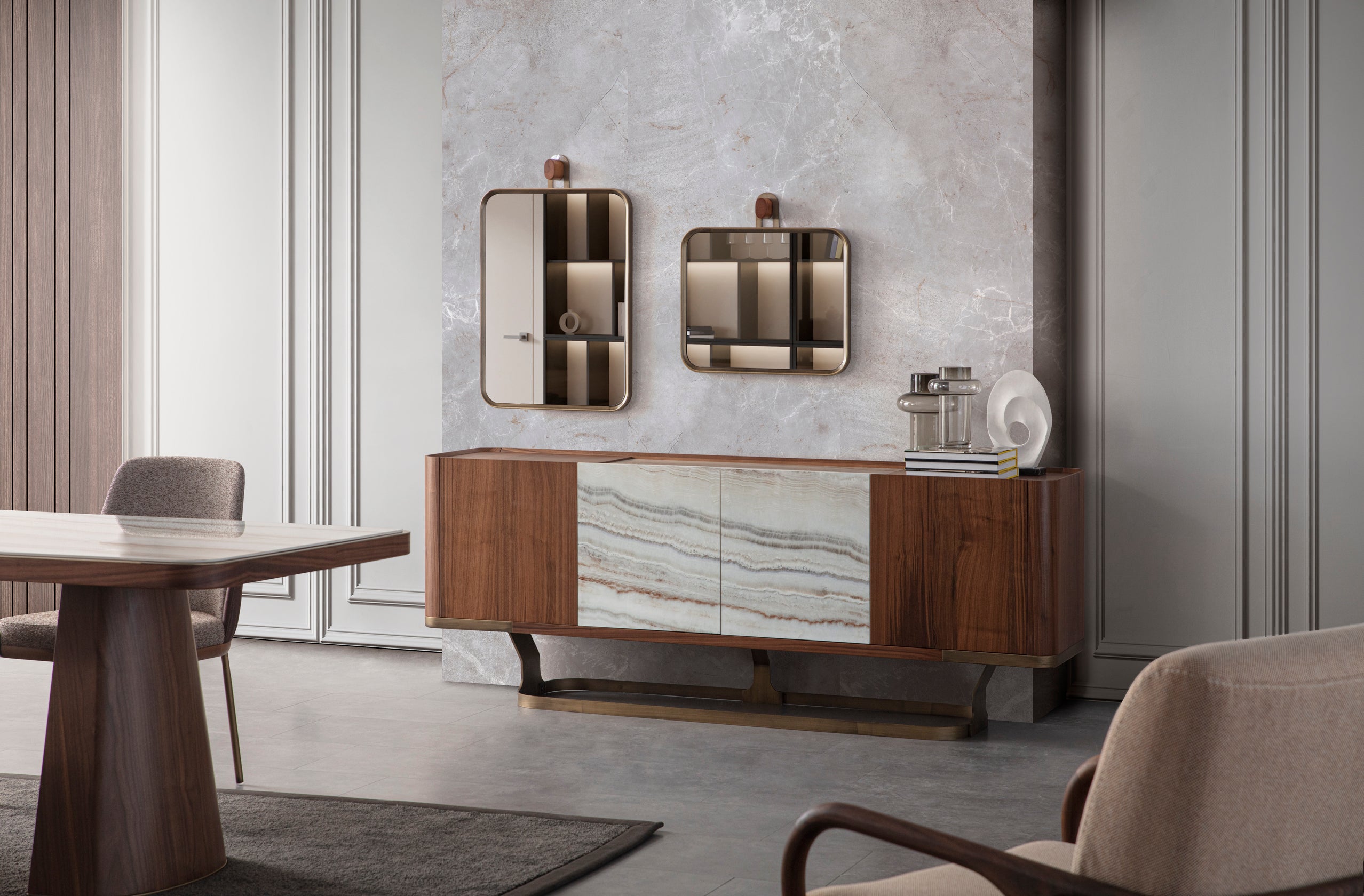 Бюфет «Aqua» с естествен фурнир, размер 210х81х48см