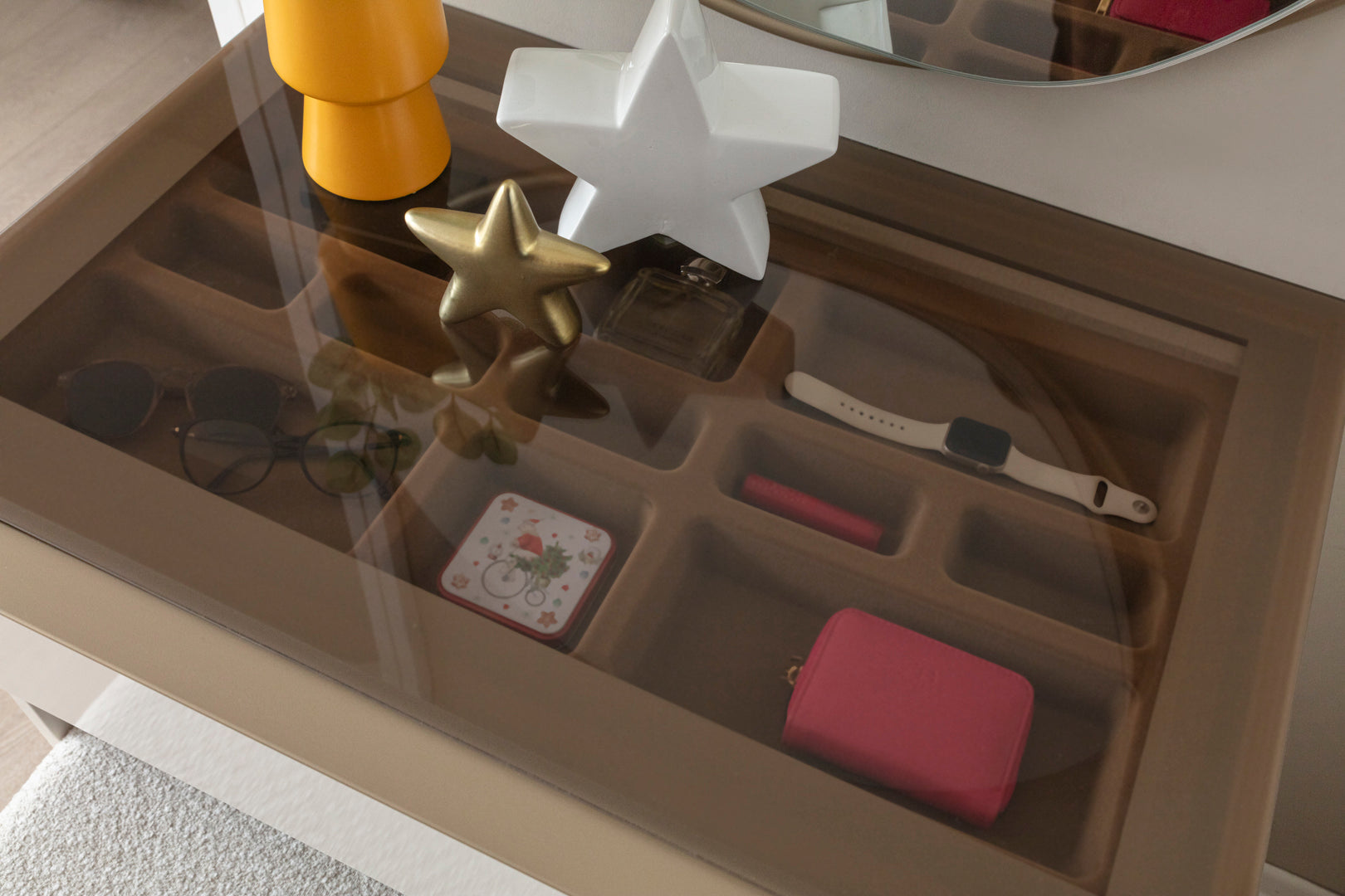 Тоалетка «Noble Teen» + табуретка, с две чекмеджета, размер 78х78х50см