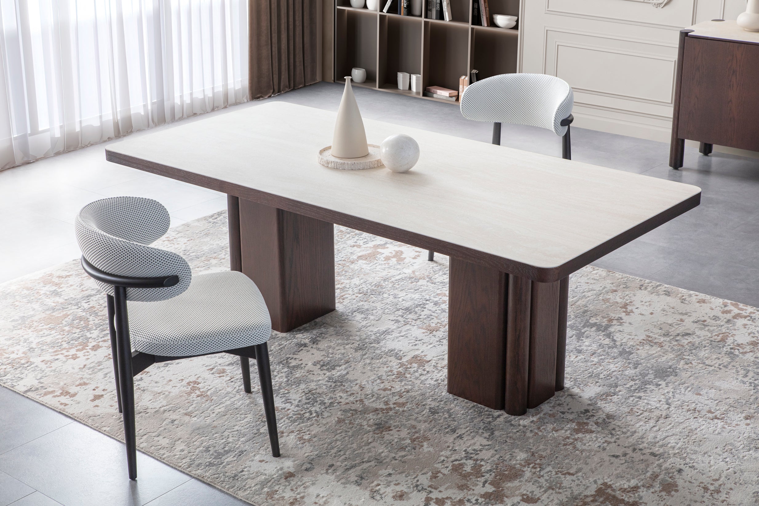 Трапезна маса «Alaska» с естествен фурнир, размер 208х76х100см