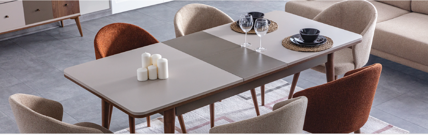 Трапезна разтегателна маса «Piedra» с размер 147х78х90см