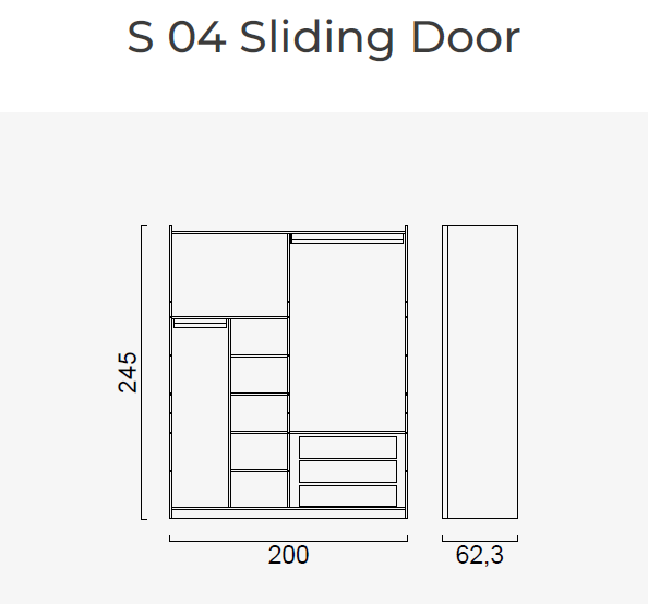 4 конфигурирани модула за гардероб «Alfa» с плъзгащи врати